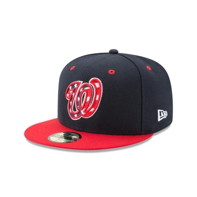 Washington Nationals Gorra | New Era MLB Authentic Collection 59fifty Fitted Cap Mexico - Azules